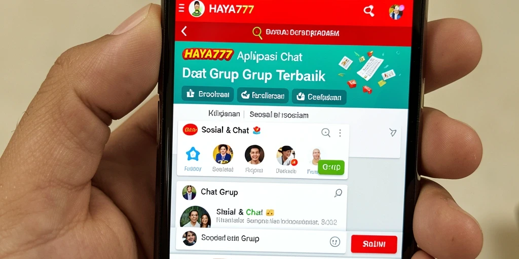 Antarmuka HAYA777 dengan fitur Chat Grup yang intuitif.