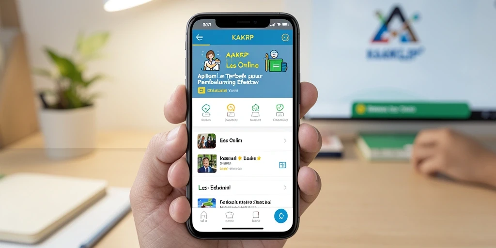 Antarmuka aplikasi KAKRP yang intuitif untuk Les Online.