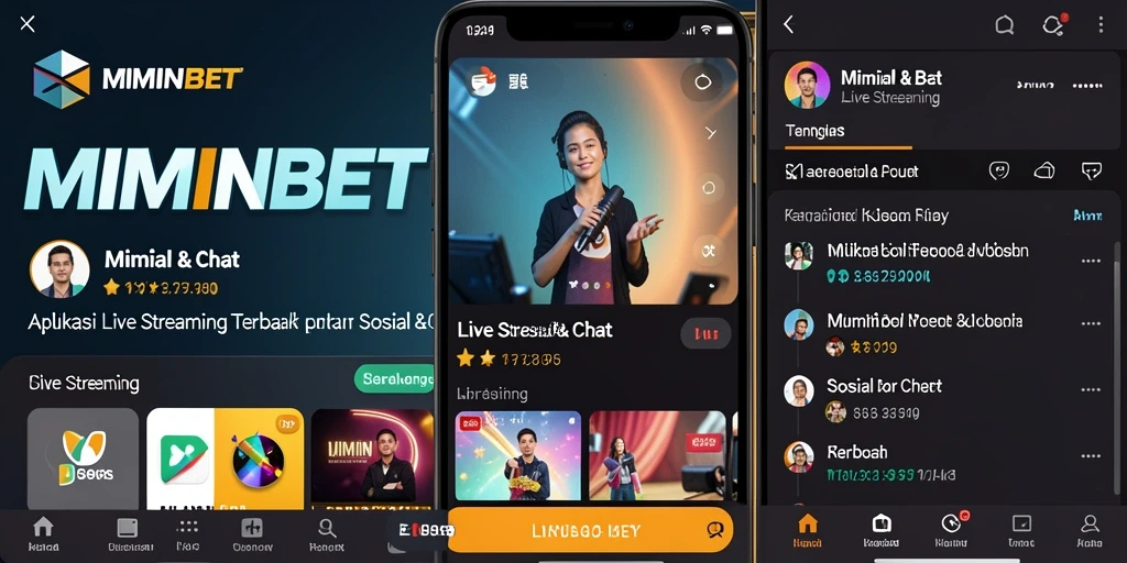 Antarmuka MIMINBET saat live streaming yang interaktif.