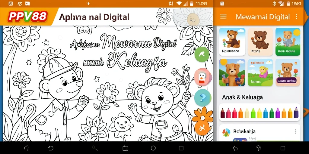Antarmuka warna-warni PPV88 untuk mewarnai digital.