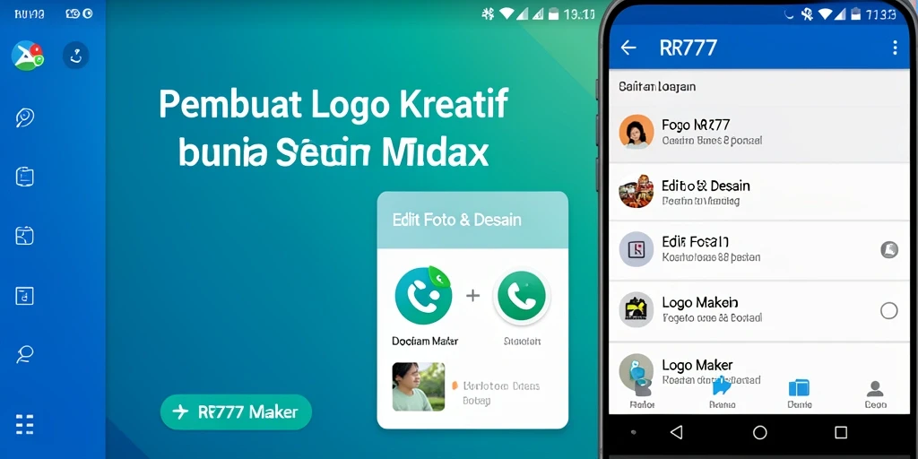Antarmuka pengguna RR777 yang ramah dan fungsional untuk membuat logo.