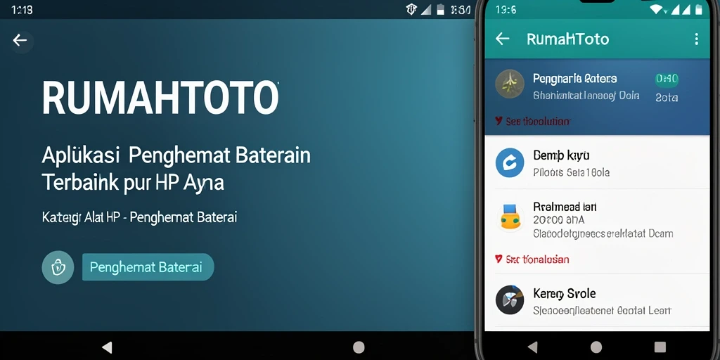Tampilan antarmuka pengguna RUMAHTOTO untuk Penghemat Baterai yang efisien.