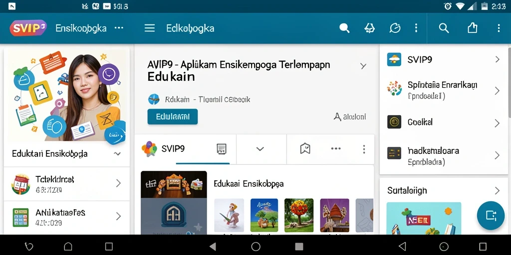 Antarmuka aplikasi SVIP9 yang interaktif dan menarik.