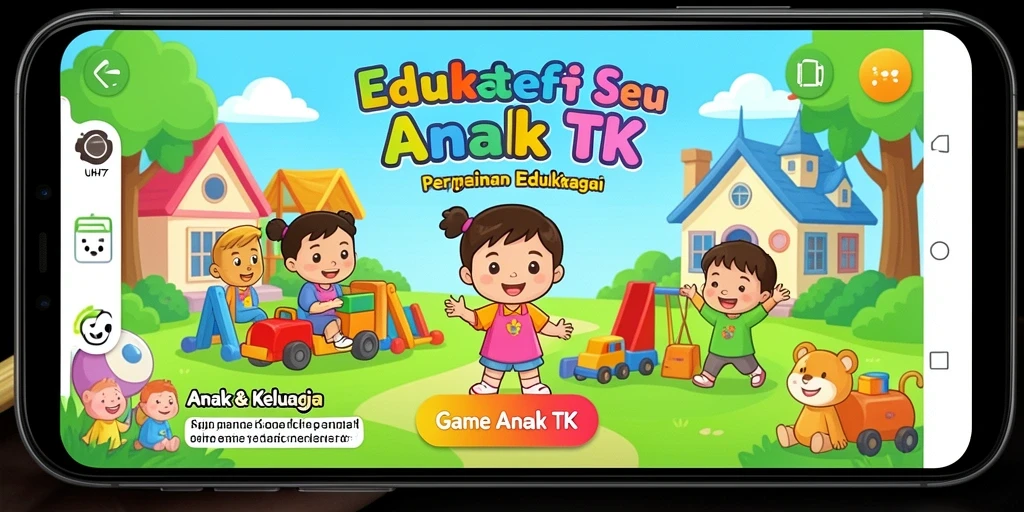 Antarmuka yang ceria dan interaktif dari UH77 untuk anak-anak.